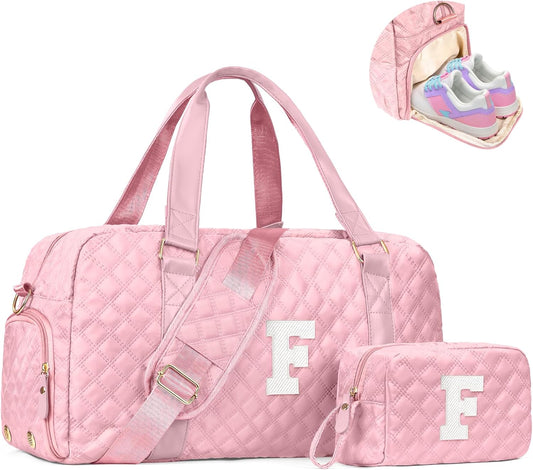 Gifts for Girls Age 10 11 12 13 14 15 16 17 18, Initial Travel Duffel Bag, Graduation Gifts for Her, Monogram Overnight Bag, Gift for Friend Sister Women gifts