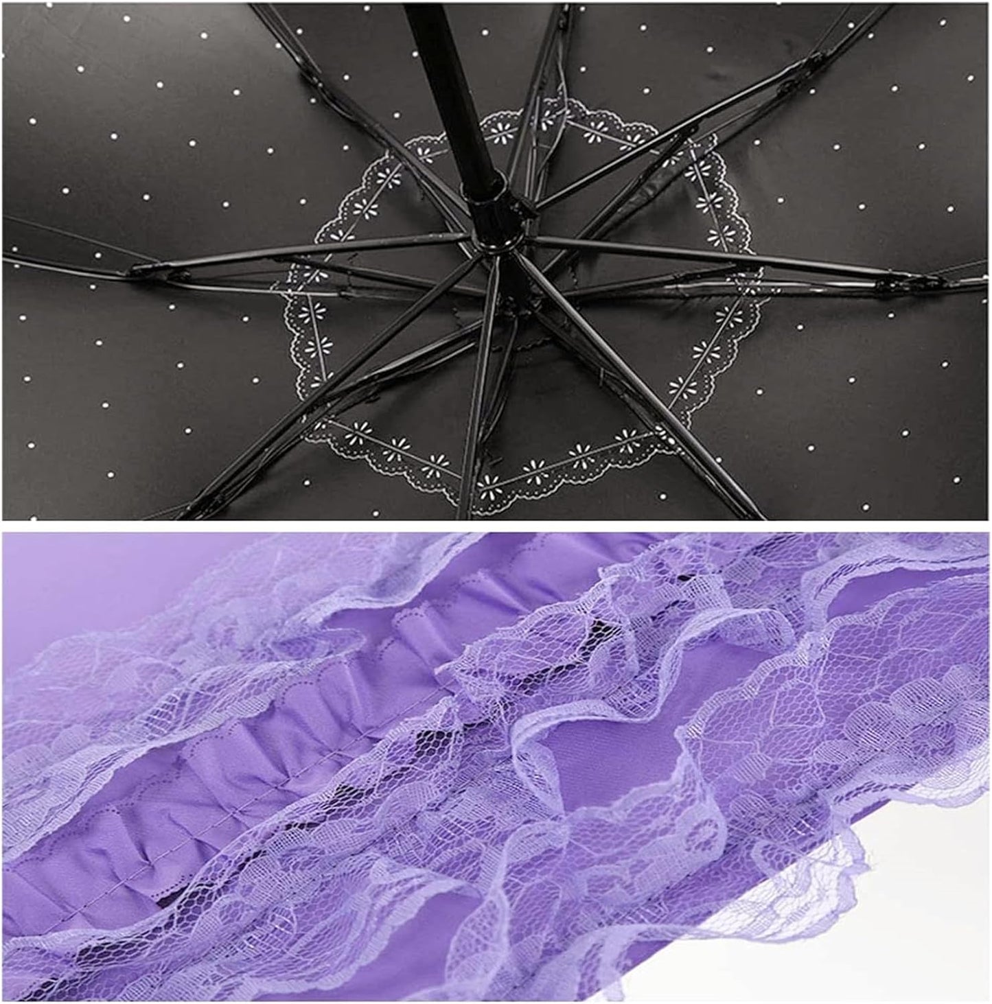 Vintage Lace Parasol Gothic Lolita Umbrella UV Sun Protection Witch Cosplay Photoshoot Props Party Decoration