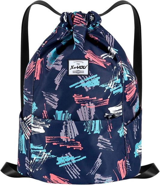 XEYOU Drawstring Sports Backpack Lightweight Gym Yoga Sackpack Shoulder Rucksack Casual Outdoor Daypack for Women and Men