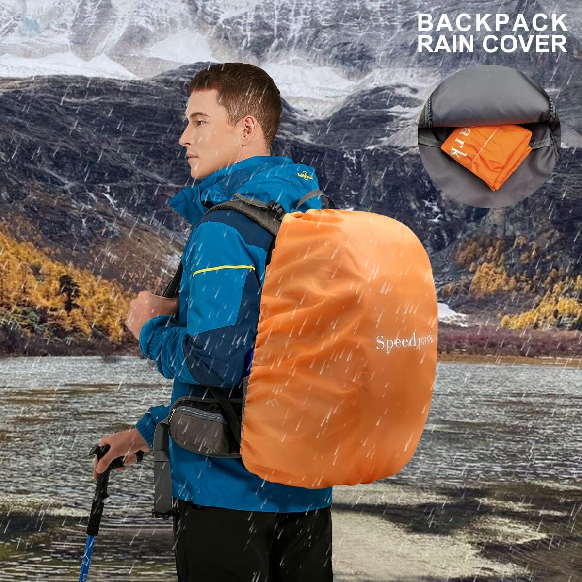 SPEEDPARK Hiking Backpack 40L Waterproof Hiking Daypack with Rain Cover, Outdoor Trekking Travel