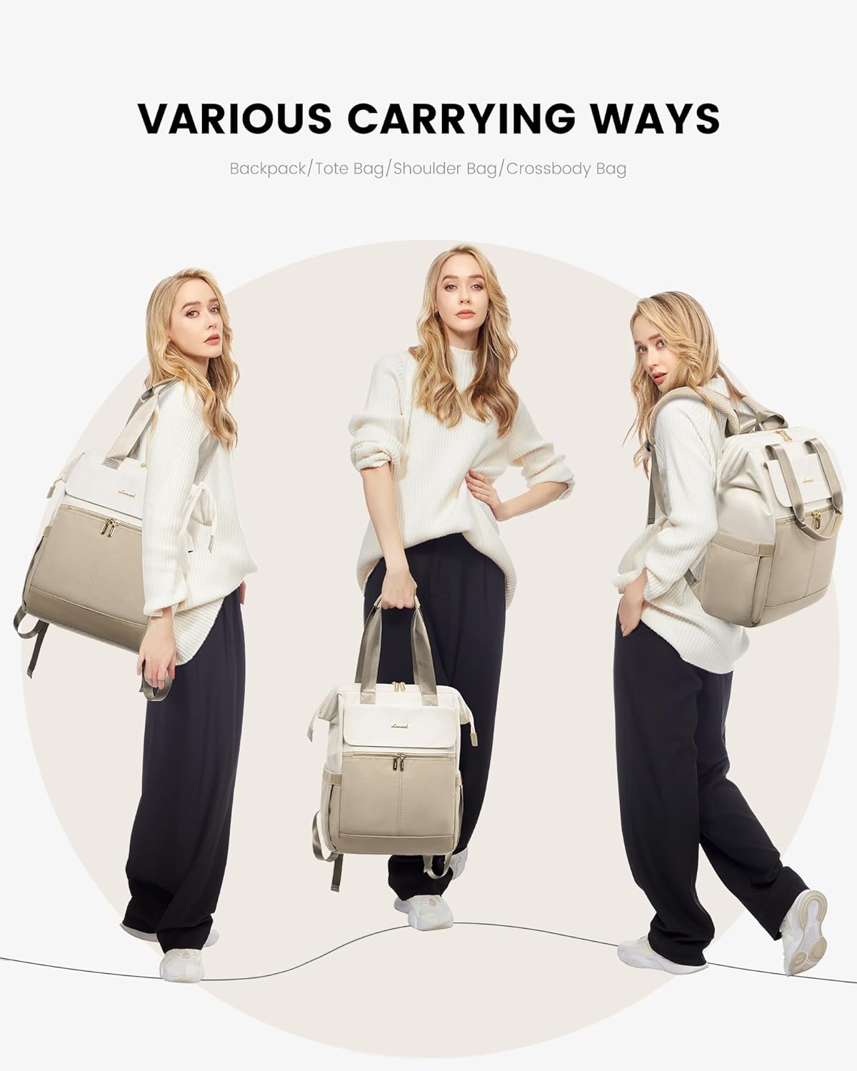 LOVEVOOK 17.3 Inch Laptop Backpack for Women, Large Capacity Travel Backpack with Organizer Bag