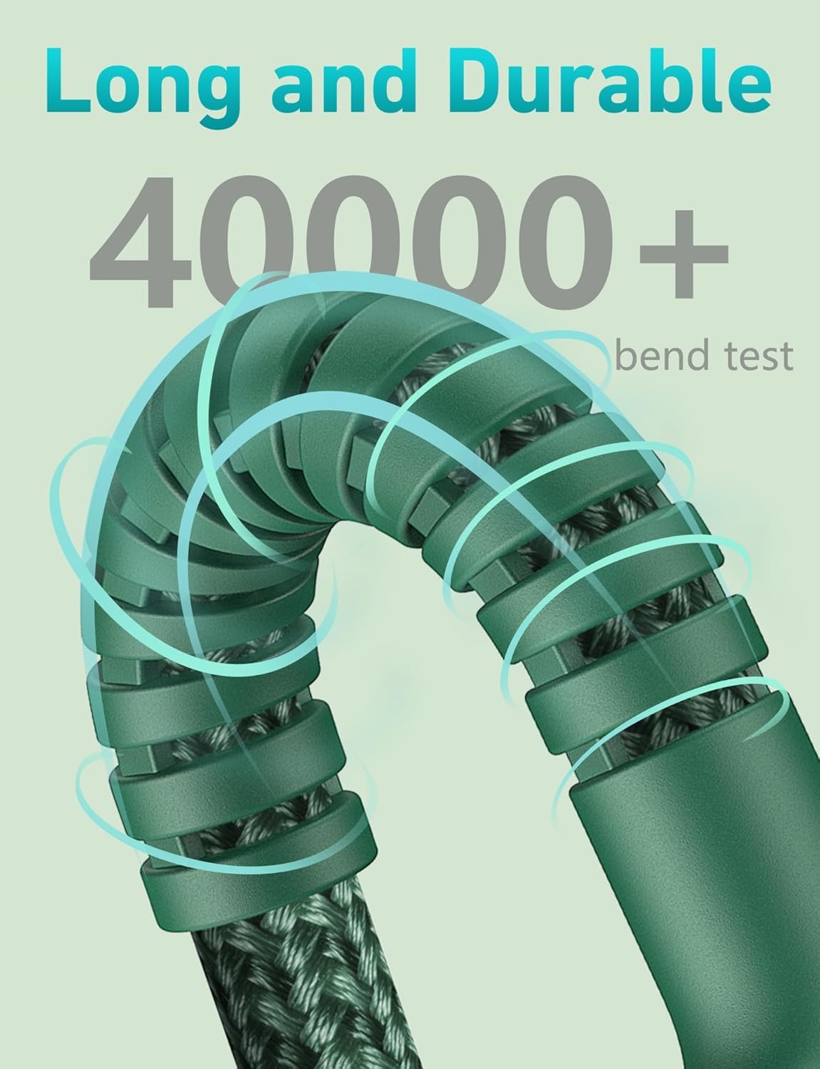 USB C Cable Fast Charging 10FT, 2Pack USBC to USBC Cable, iPhone 16 15 Charger Long Type C Nylon Braided USB-C Charger Cord for iPhone 17/16/15/Pro Max/Plus/Samsung Galaxy S23/LG/Switch-Green