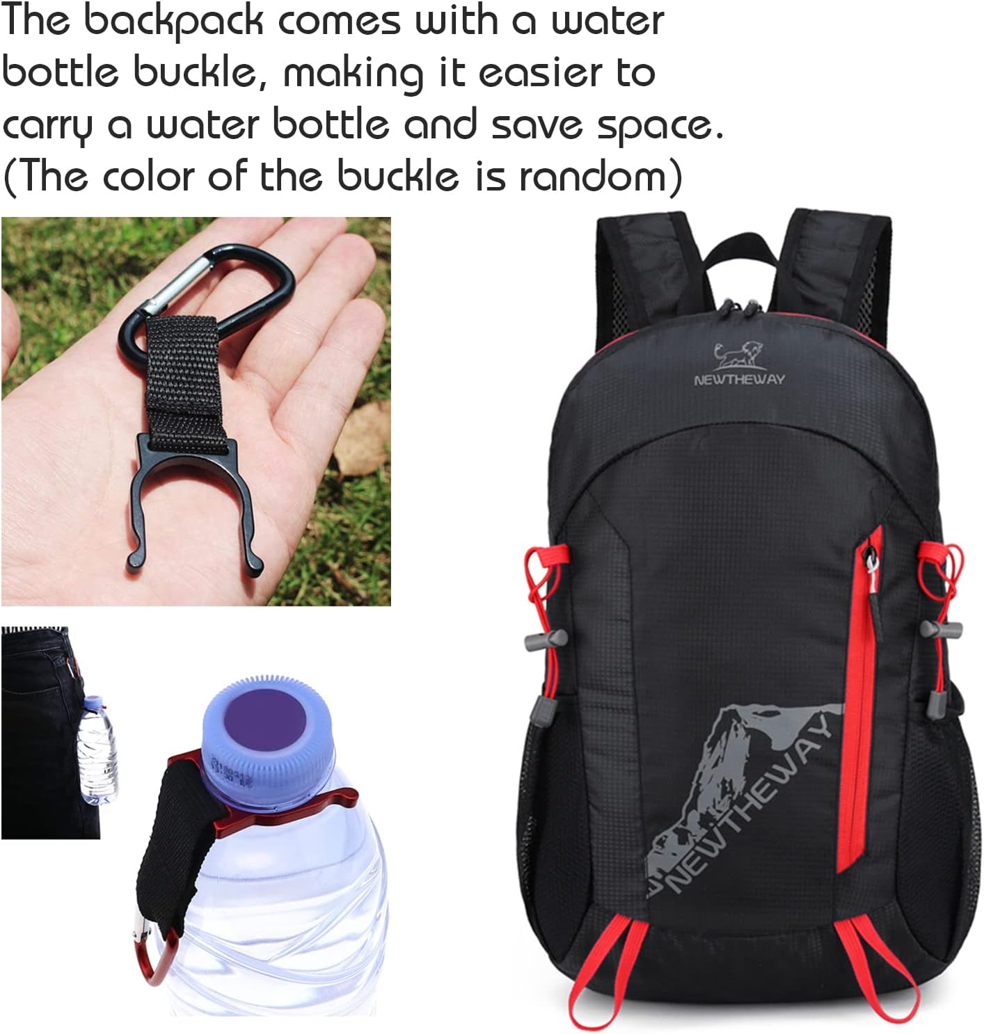 Lywencom Hiking Backpack,20L sports lightweight folding waterproof ultra-light backpack suitable for outdoor camping picnic (black)