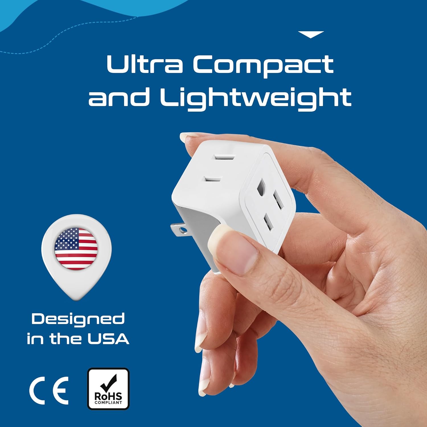 Japan, Philippines Travel Adapter Plug by Ceptics - USA 3 Pin Polarized to 2 Prong Unpolarized