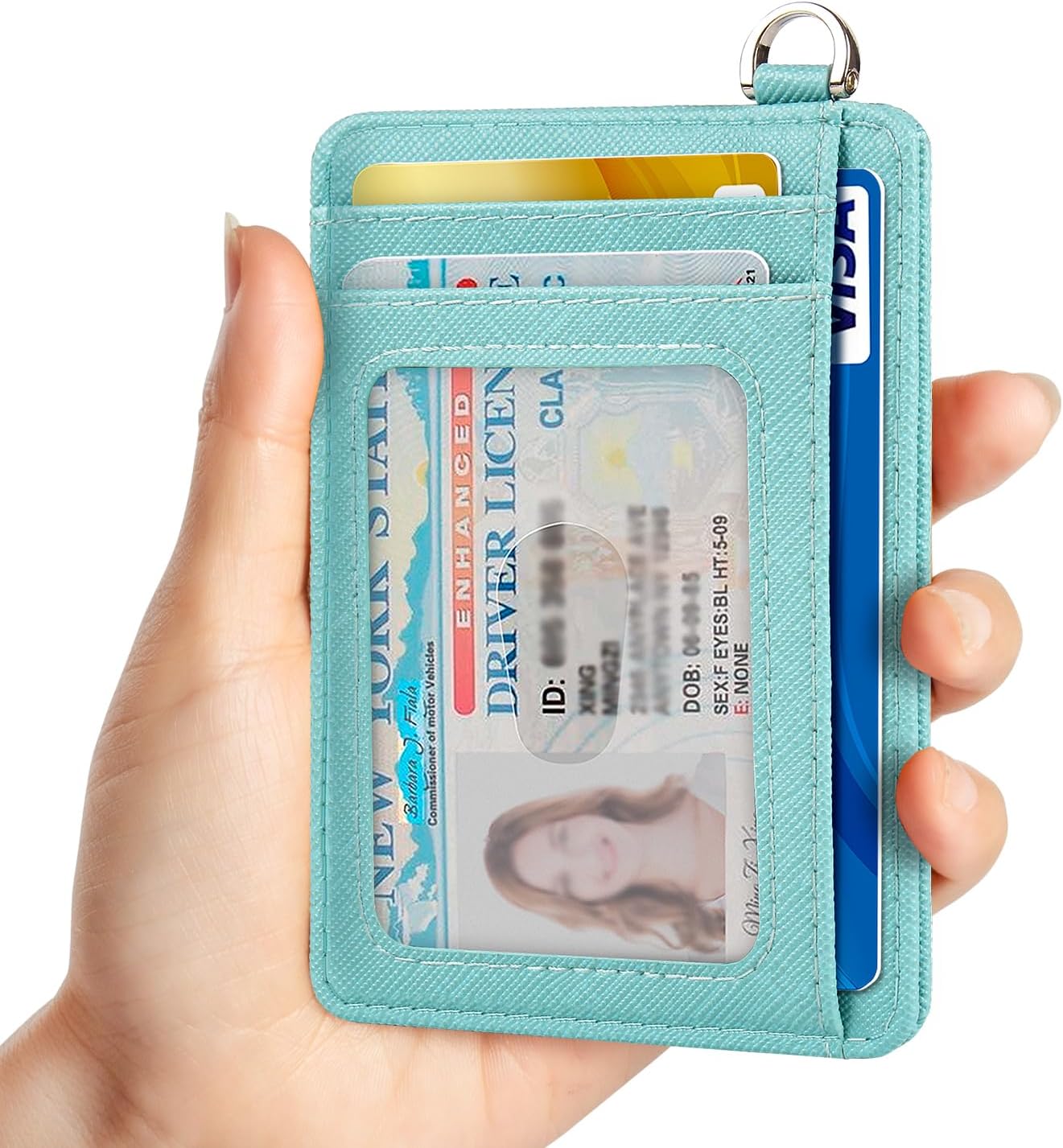 EcoVision Slim Minimalist Front Pocket Wallet, RFID Blocking Credit Card Holder Wallet with Detachable D-Shackle for Men Women