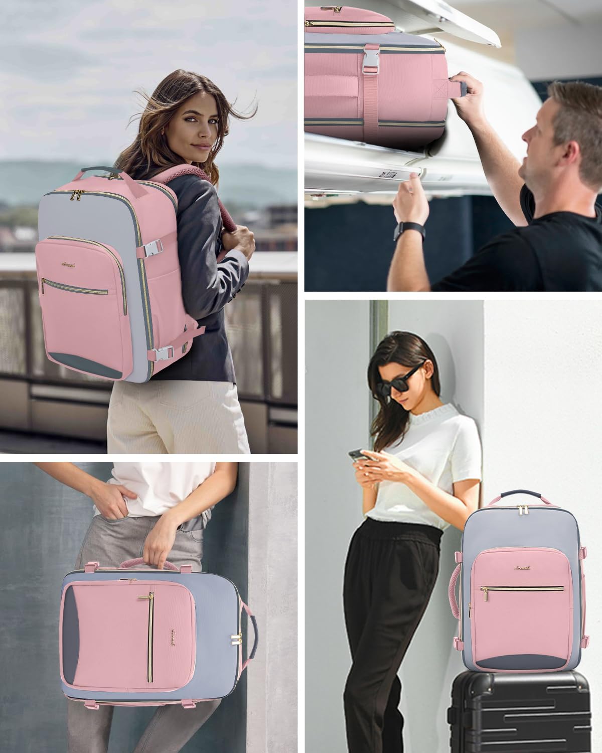 LOVEVOOK 40L Travel Backpack for Women & Men, Airline Approved Carry On Luggage with 3 Packing Cubes, TSA Overnight Bags, Waterproof Personal Item Bag, Weekender Essentials Backpacks fits 17" Laptop