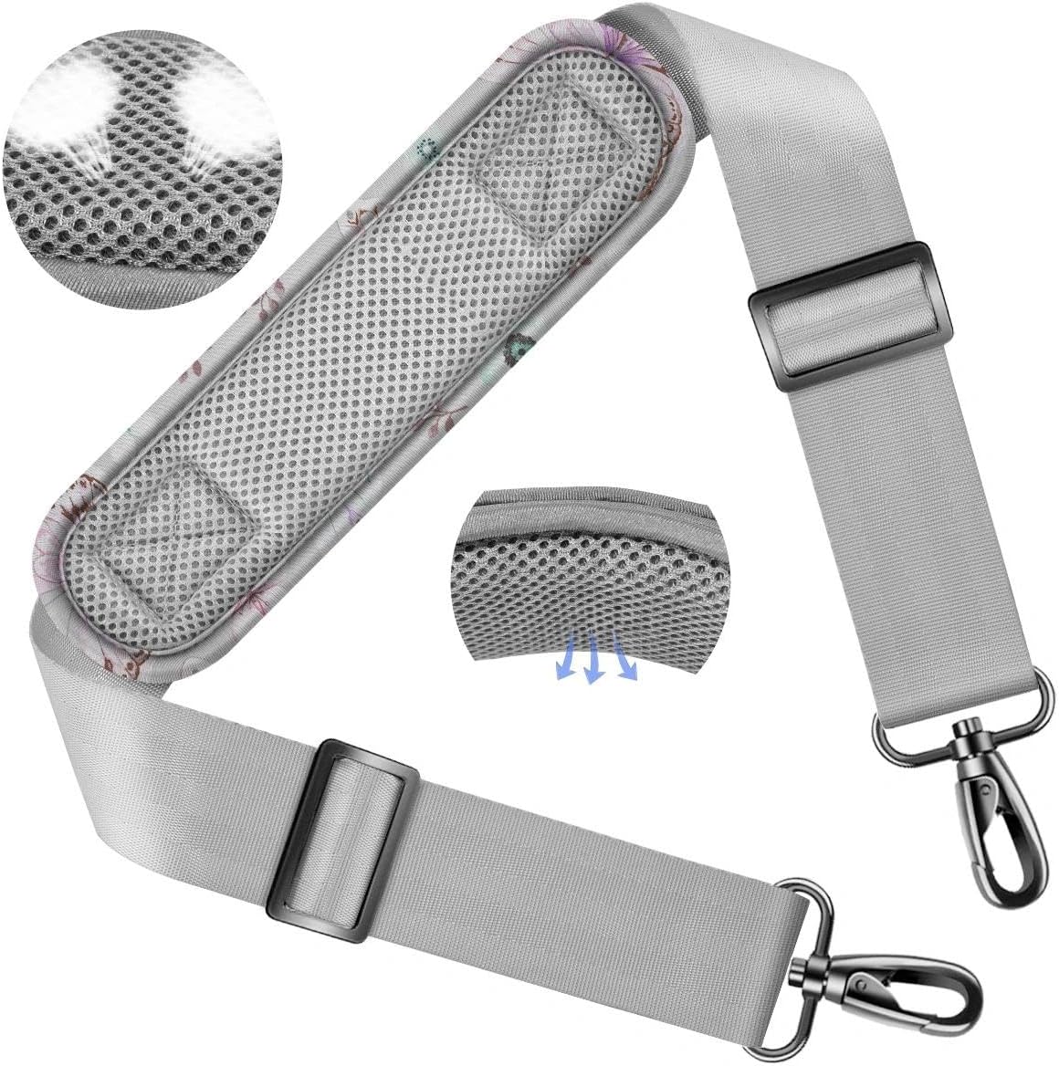 ZINZ Shoulder Strap 58" Ultra-Thick Fixed Padded and Adjustable Buckles Crossbody Strap for Briefcase Laptop Bag Luggage