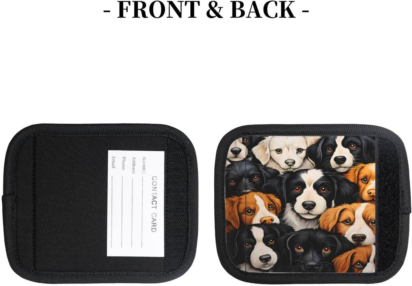 Luggage Handle Wraps Cute Animal Dog Pattern Luggage Identifiers Soft Neoprene Luggage Handle Wraps For Suitcase Trolley Handle Grip Cover 2 Pack Luggage Tags