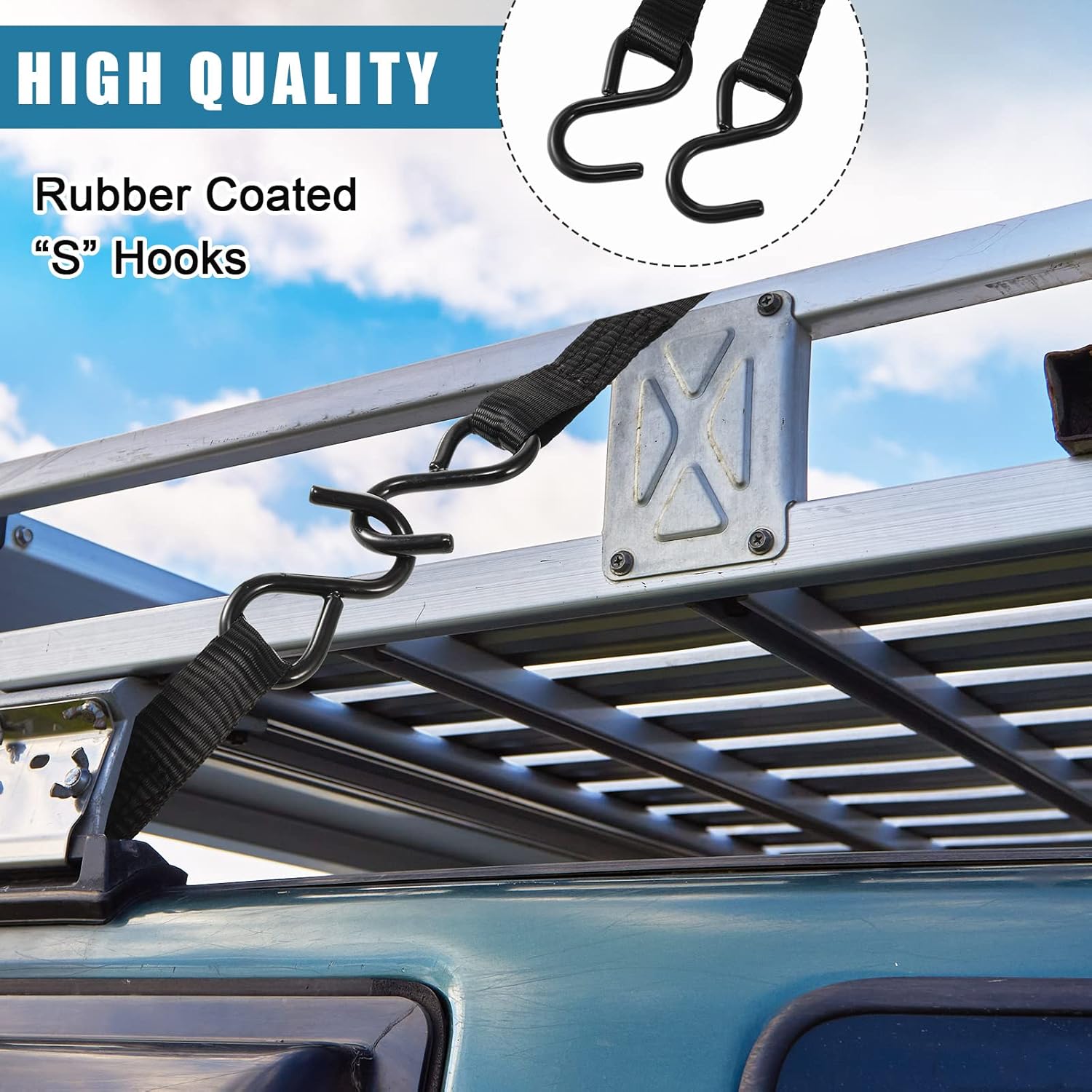 16 Pcs Cambuckle Tie Down Straps 1763lbs Break Strength Securing Straps 1'' x 15 ft Cambuckle Tie