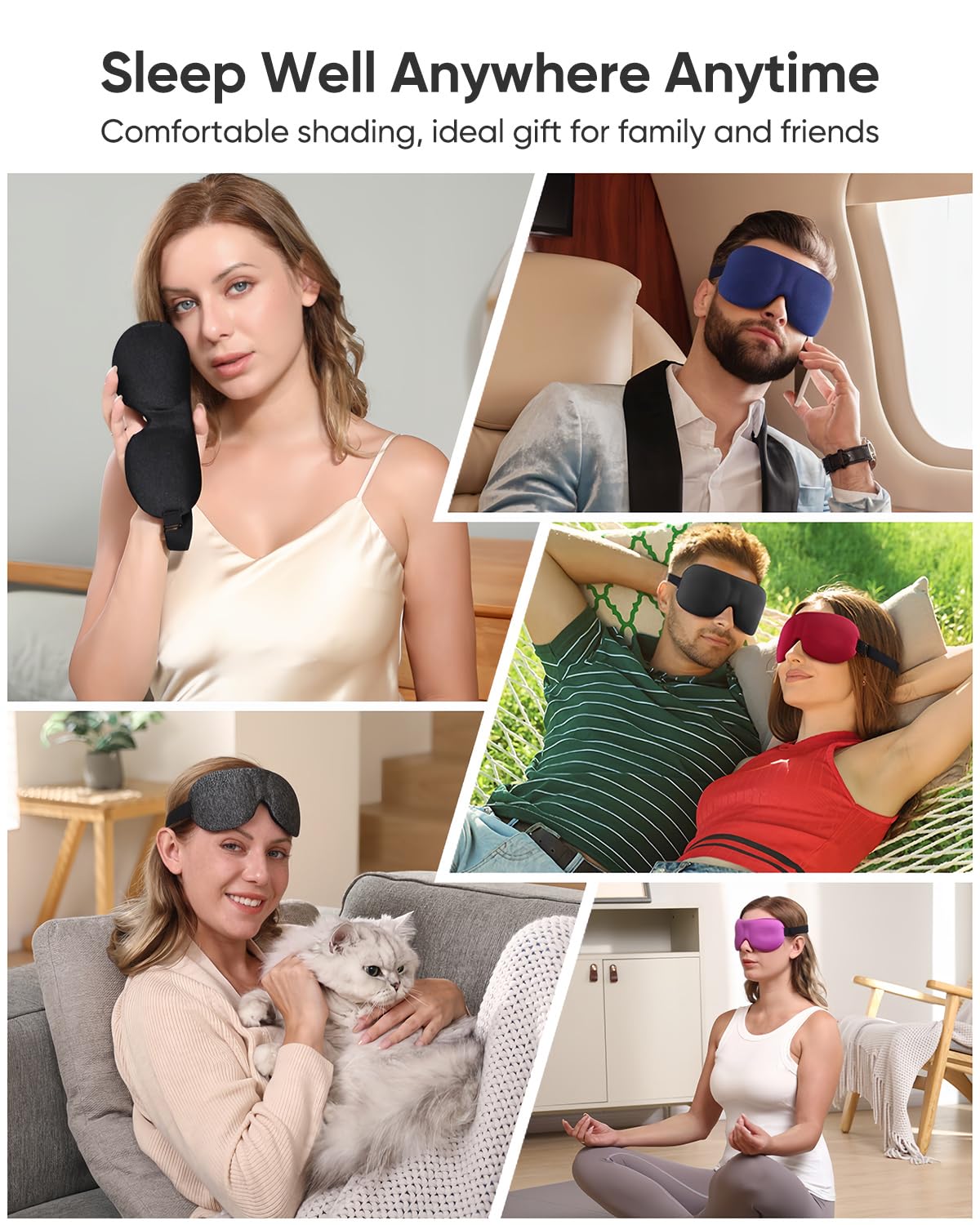 LKY DIGITAL Sleep Mask for Side Sleeper 3 Pack, Blackout 3D Eye Mask