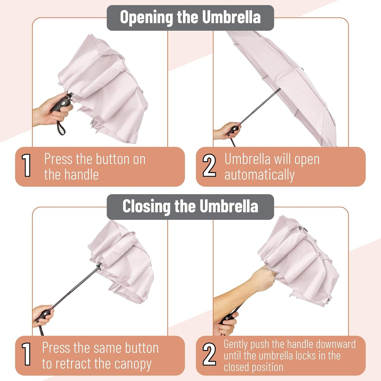 Mr. Pen- Windproof Travel Umbrella, Automatic Umbrellas for Rain, Compact