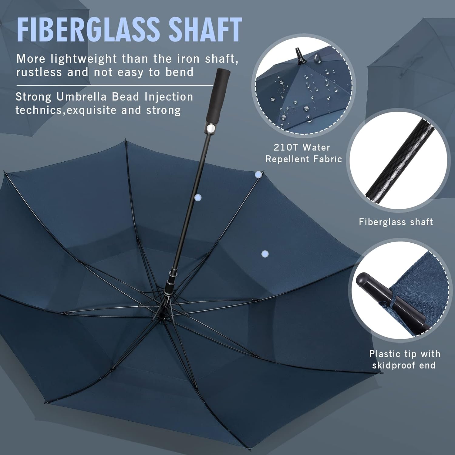 ZOMAKE Golf Umbrella Windproof, Extra Large Oversized Heavy Duty Double Canopy for Rain, Sports