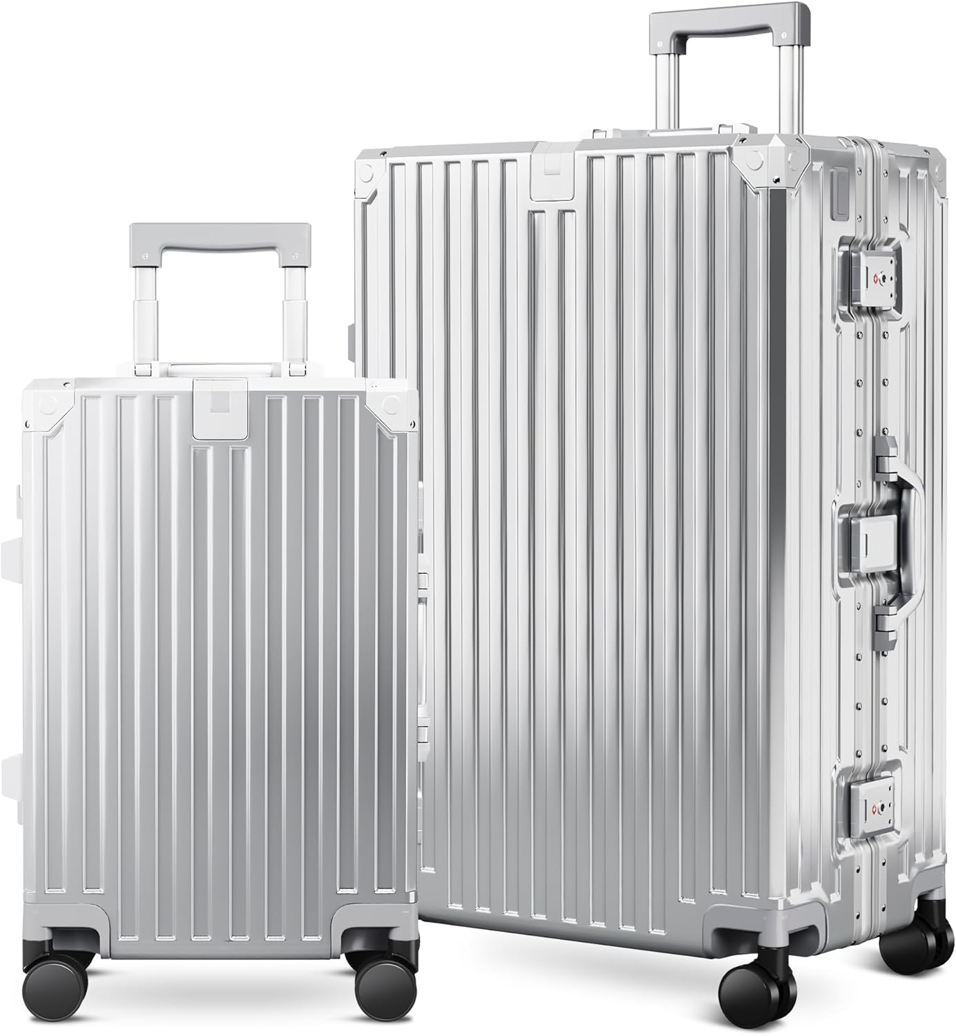 ALPHA CAMP 2 Piece Luggage Sets With Dual Layer Aluminum Frame, TSA Locks, 3-Layer PC 20" Carry-on