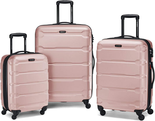 Samsonite Omni PC Hardside Expandable Luggage with Spinner Wheels, 3-Piece Set (20/24/28), Pink