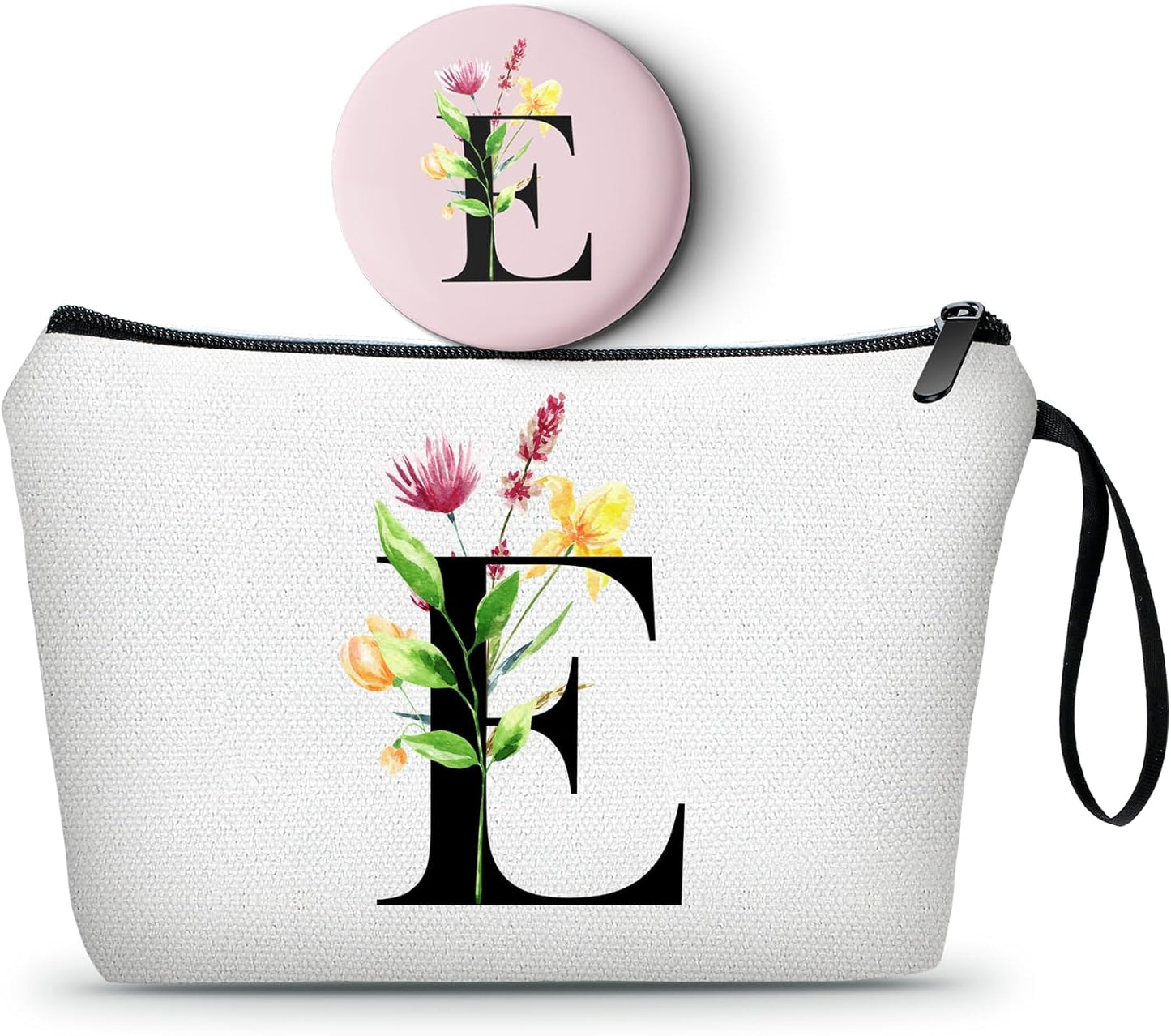SEAMOON Bridesmaid Proposal Bridal Birthday Unique Gifts for Women Bride Friend Bestie Personalized Travel Make up Cosmetic Bag with Mirror Valentines Mothers Day Christmas Graduation E