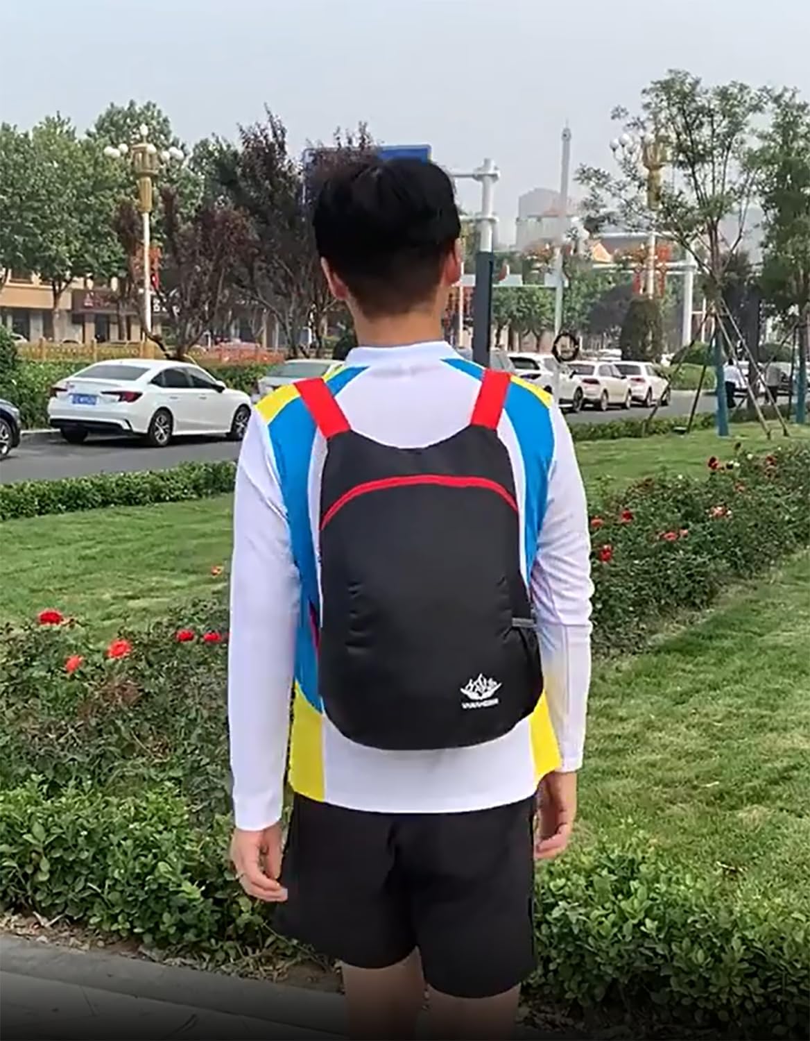 Lightweight Foldable Waterproof Backpack For Men Women Outdoor Sports Travel Leisure Bag Hiking Small Daypack 20L (Black)