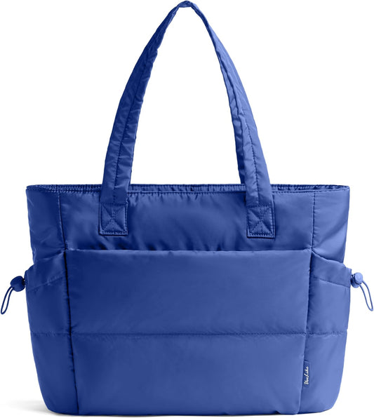Tote Bag for Women Puffy Work Bags for Women with Zipper Lightweight Quilted Puffer Tote Bag for Travel, Teacher, Nurse
