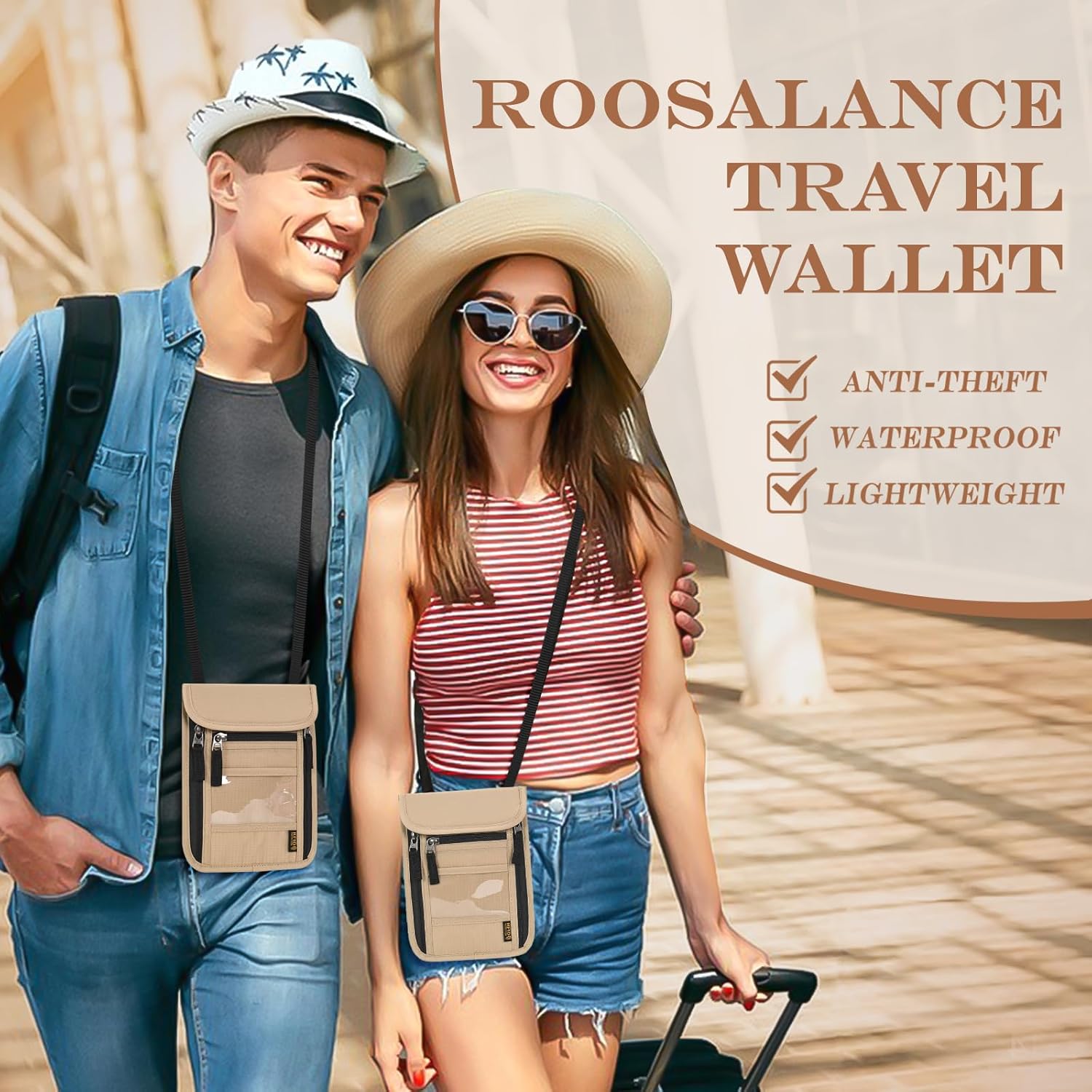 Passport Holder for Travel, Neck Pouch Travel Wallet With RFID Blocking, Waterproof Lightweight