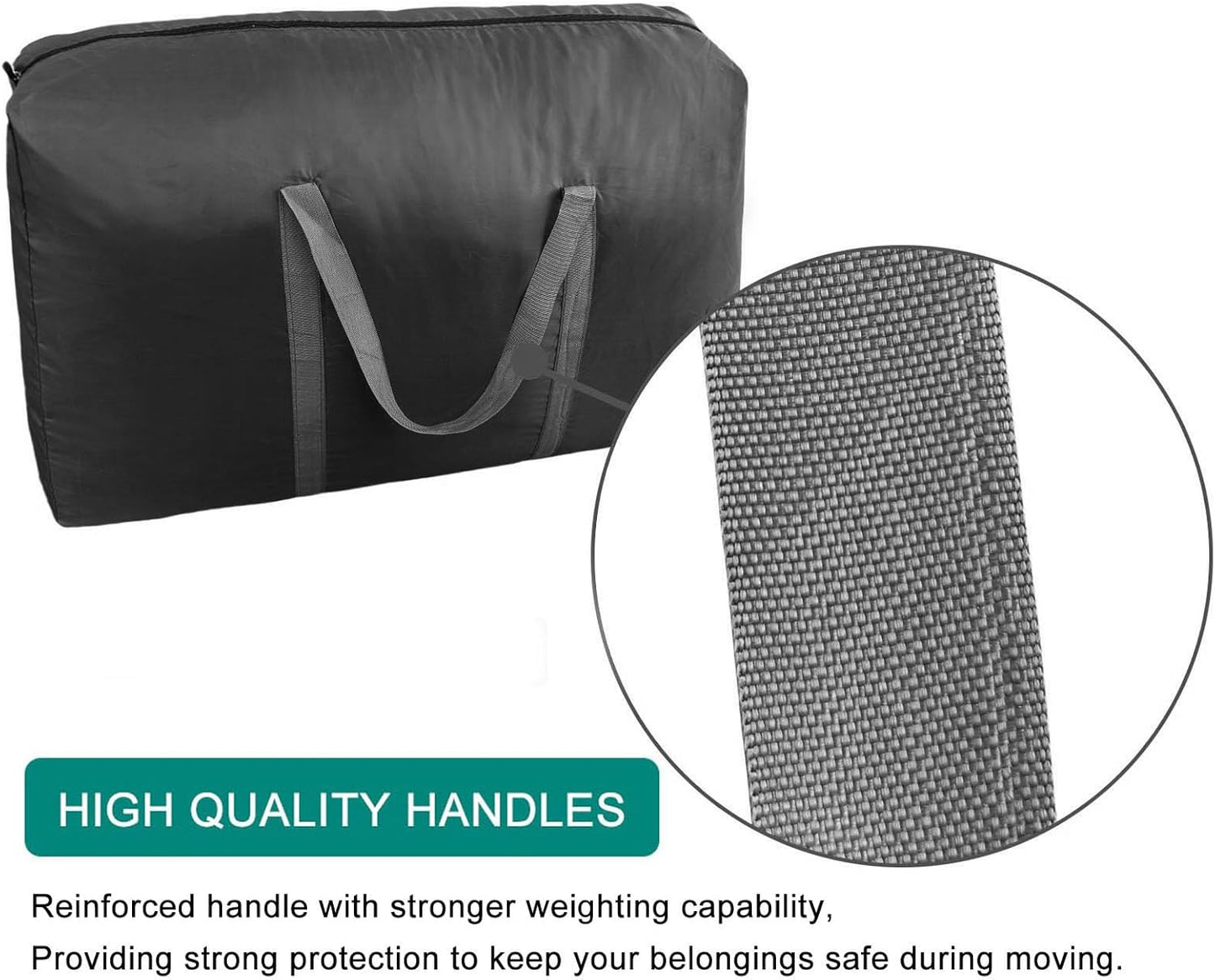 100L Extra Large Storage Bags, Big Moving Bags with Strong Zippers & Carrying Handles, Packing Bags