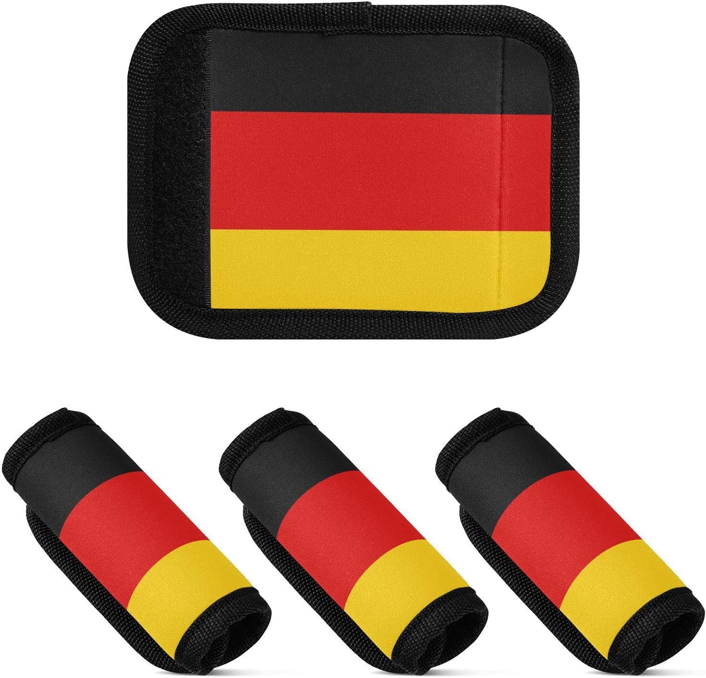 German Flag 2 Pack Luggage Handle Wrap for Suitcase Luggage Identifier Travel Tags Handle Protection Sleeve Cover