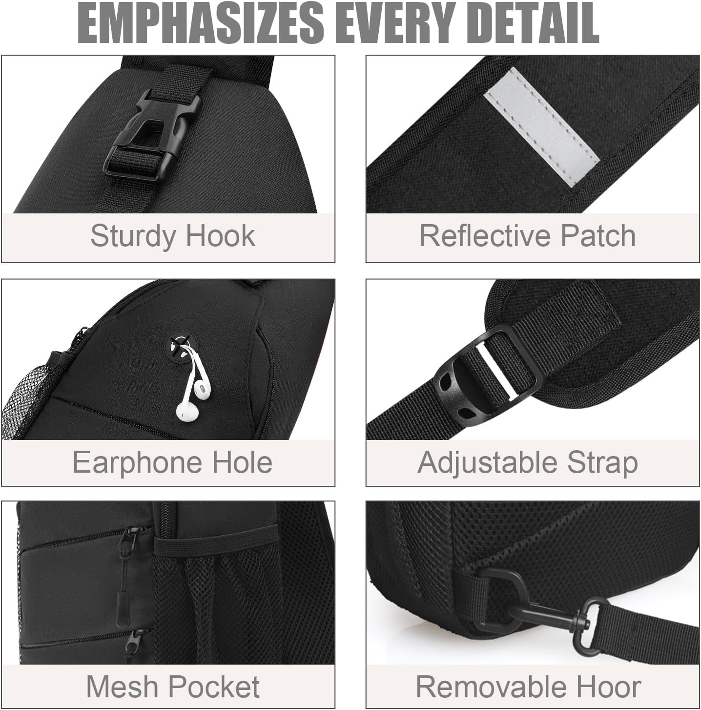 Crossbody Bags for Women Men Trendy Sling Bag Backpack Casual Chest Bag with Convertible Shoulder Strap