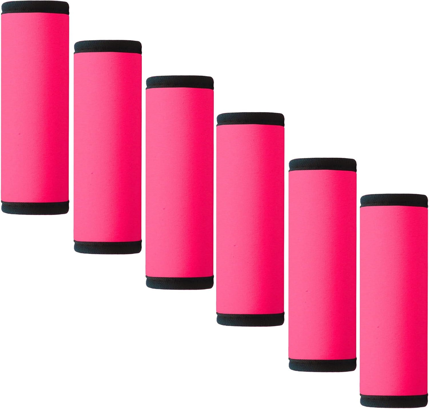 Luggage Handle Wrap 6 Pack-Neoprene Luggage Handle Wraps For Suitcase/Beach Bag/Backpacks Bright Suitcase Identifiers Travel Accessories For Airplane (Neon Pink)