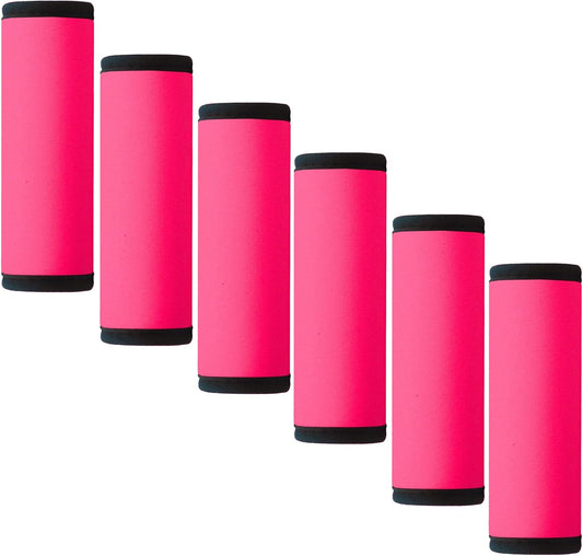 Luggage Handle Wrap 6 Pack-Neoprene Luggage Handle Wraps For Suitcase/Beach Bag/Backpacks Bright Suitcase Identifiers Travel Accessories For Airplane (Neon Pink)