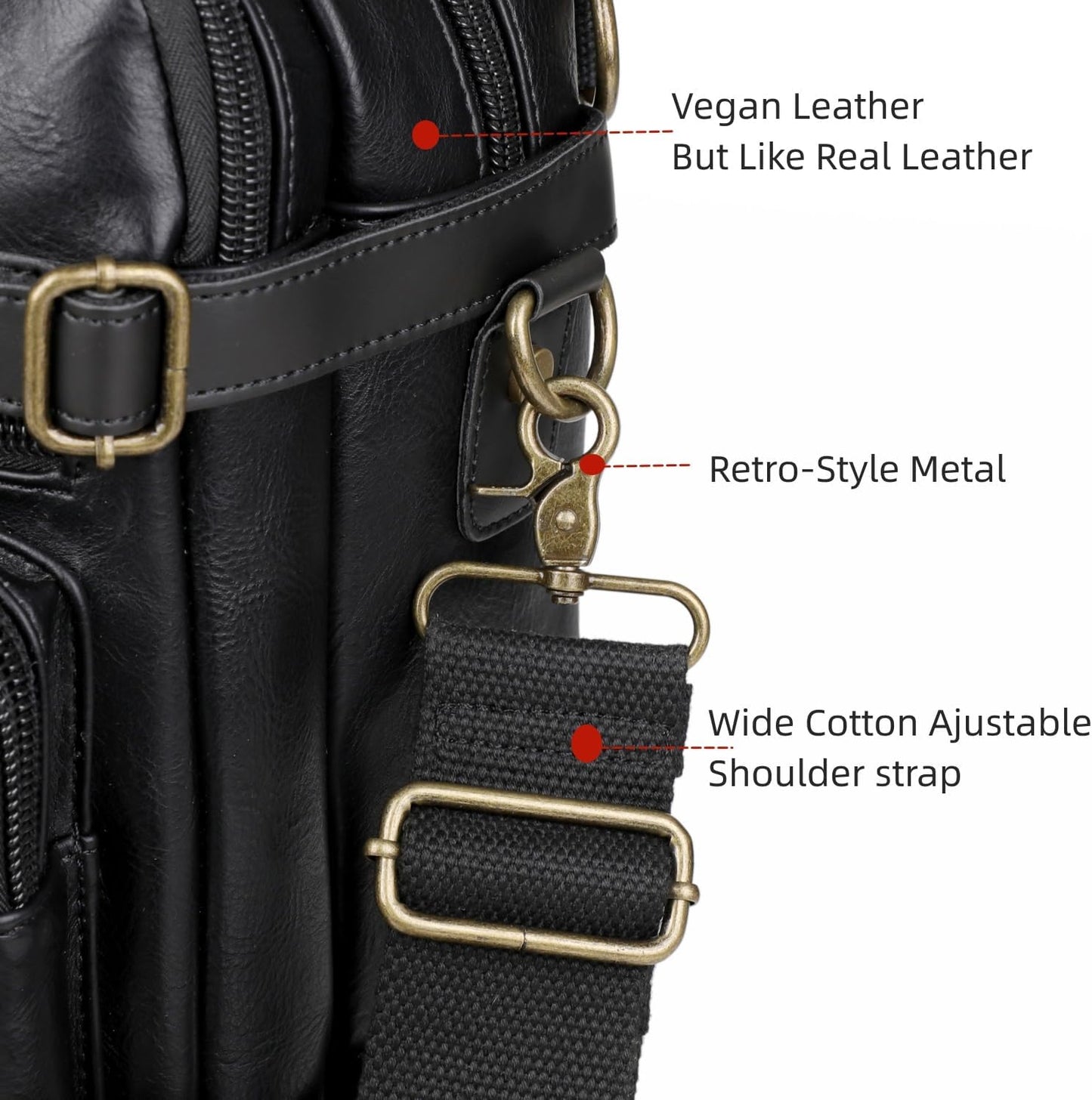 Men Vegan Leather Briefcase Backpack Hybrid 17 Inch Laptop Bag Case Business Messenger bag HB-22