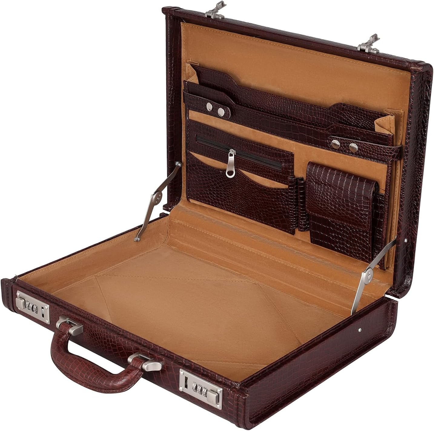 Full Grain Leather Briefcase Attache Case For Unisex Size L17xW3xH12 Inches Briefcase Bag