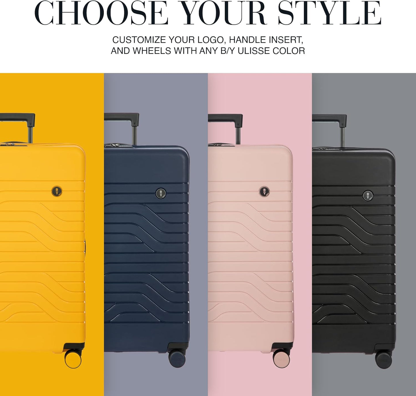 Bric's B|Y Ulisse Spinner Suitcase, Expandable Hard Shell Luggage with TSA Lock and Smooth 360° Wheels 30" – Pearl Pink