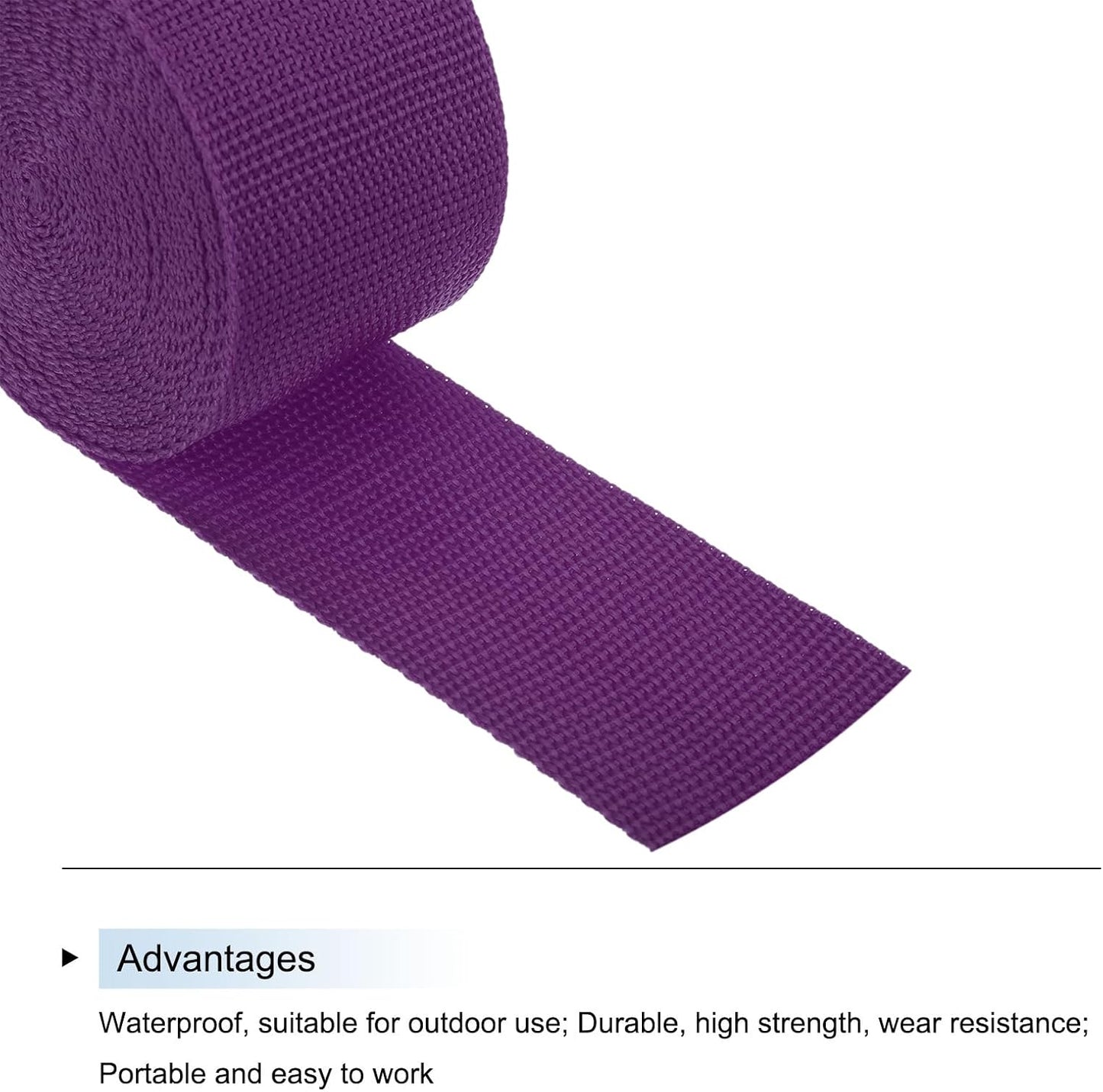 MECCANIXITY Lightweight Polypropylene Webbing Strap 2" 5 Yard Backpack Strapping Band Purplish Red for Outdoor Luggage Cargo Straps