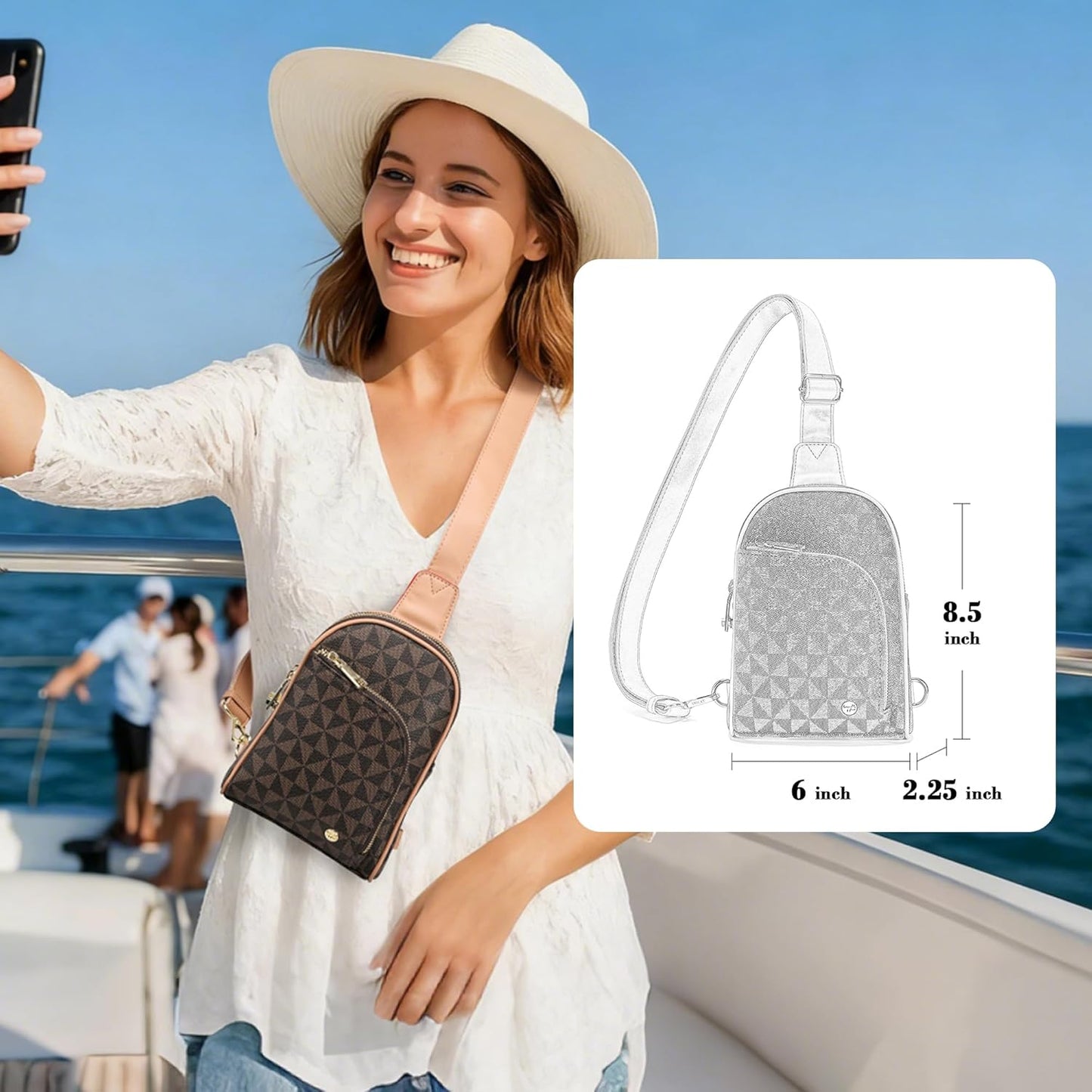 INICAT RFID Blocking Sling Bag Anti Theft Crossbody Bags for Women Travel Fanny Pack Cross Body for Woman Chest Bag