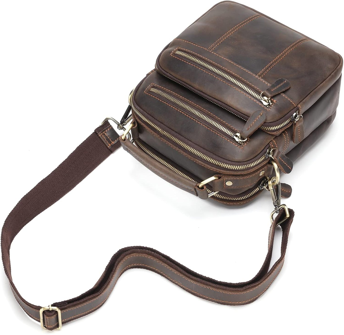 Jack&Chris Leather Messenger Bag for Men, Man Purse Crossbody Bags for Work Business