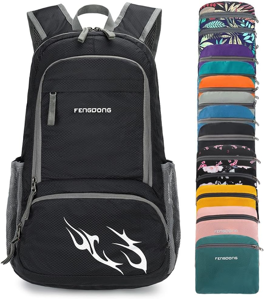 FENGDONG 35L Lightweight Foldable Waterproof Packable Travel Small Hiking Backpack Daypack for men women