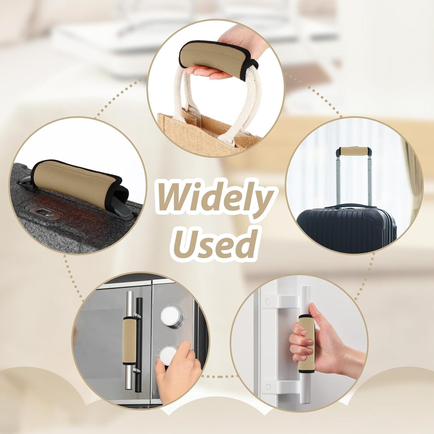 2 Pack Luggage Handle Wraps for Suitcase Bright Color Luggage Handle Covers Suitcase Tags identifiers Travel Accessories for Airplane/Flying (Dark Khaki)