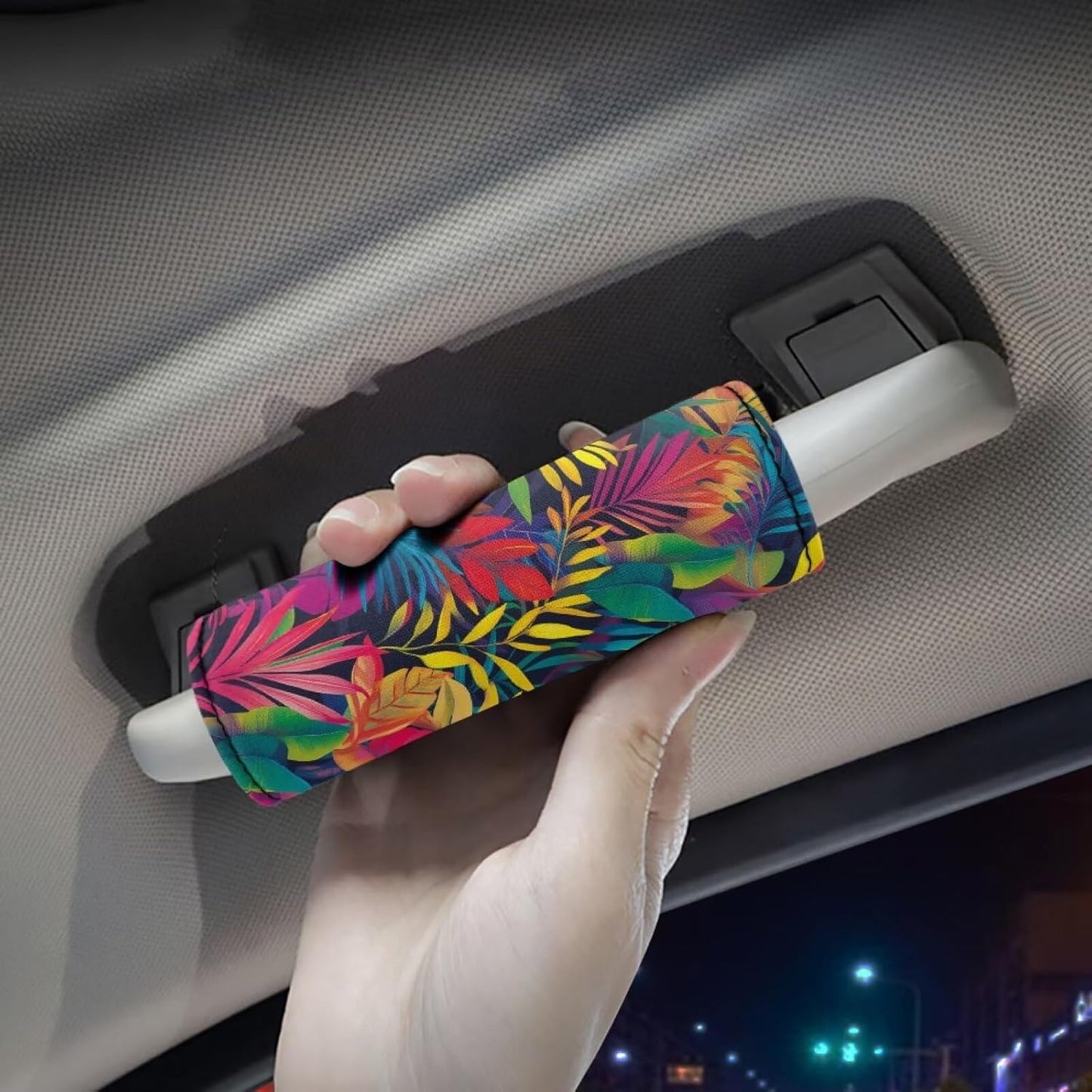 Colourful Flower Luggage Handle Wrap for Suitcase 2 Pcs Luggage Tags Suitcases Luggage Identifier Set Women Girls Cute Suitcase Sleeve Protector Door Handle Covers