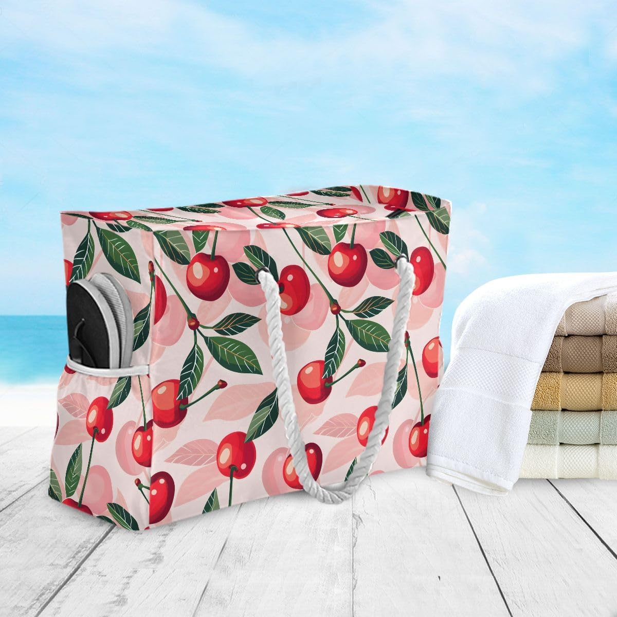 senya Large Beach Bags Totes Swim Canvas Tote Shoulder Bag Water Resistant Bags for Gym Travel Daily