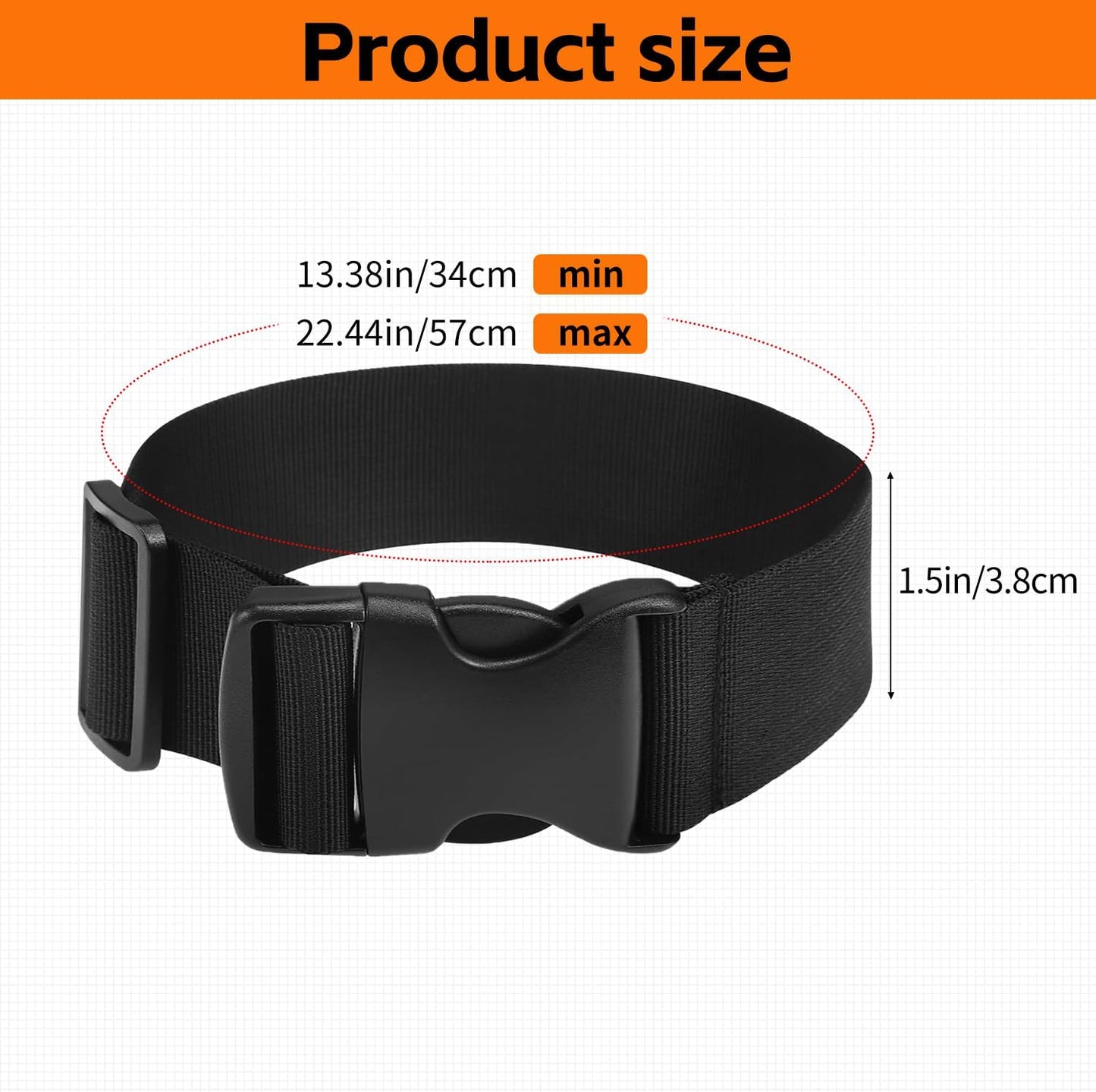 Luggage Straps for Suitcases TSA Approved, Straps with Buckles, Adjustable Luggage Connector Straps for Suitcases - Connect 3 Luggages, Fanny Pack Extender Strap (2pcs Black)