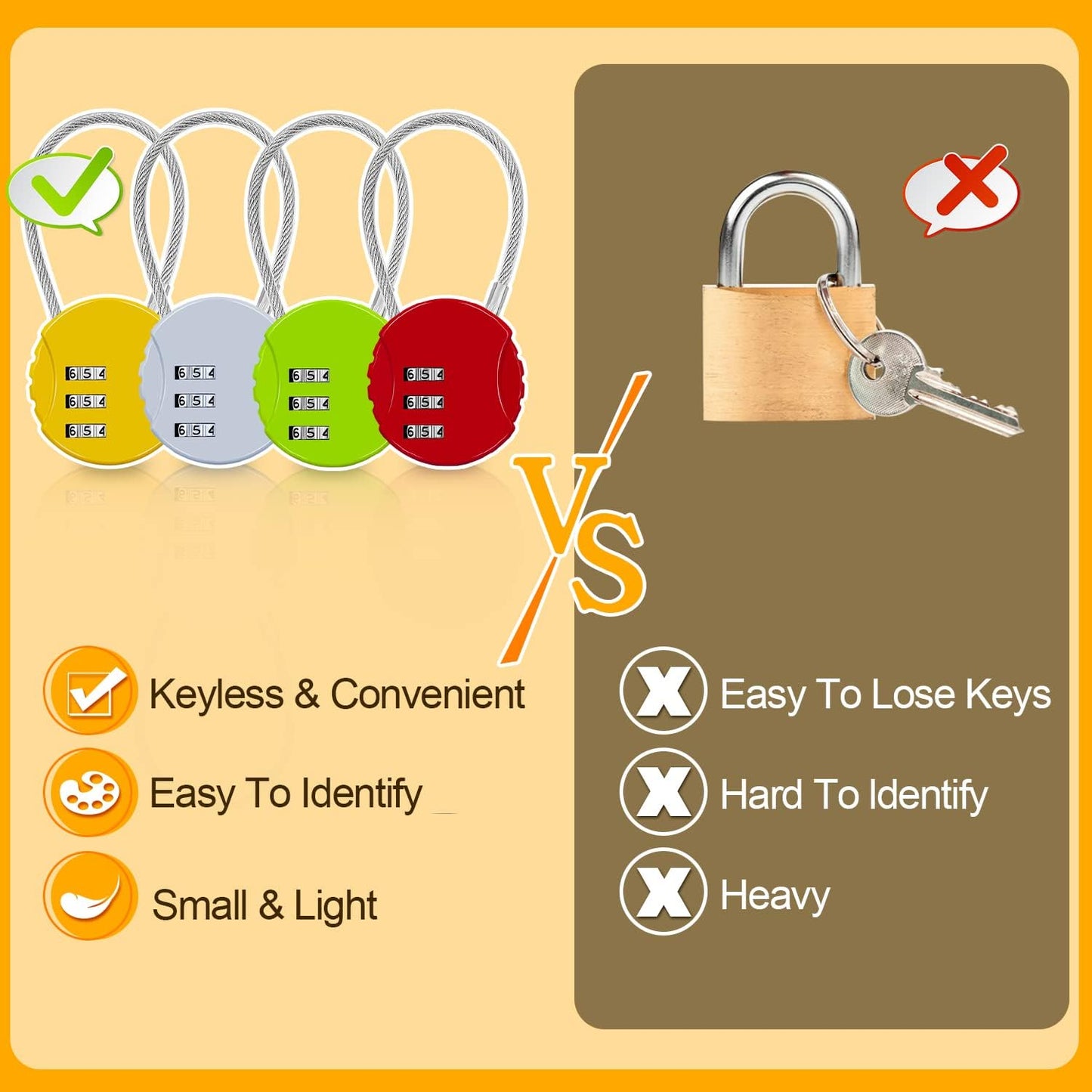 Combination Lock, 4 Pack Color Padlock, 3 Digit Mini Code Lock, Luggage Lock Bag Locks Gym Locks with Combination Code for Travel, Backpacks, Holiday Suitcase