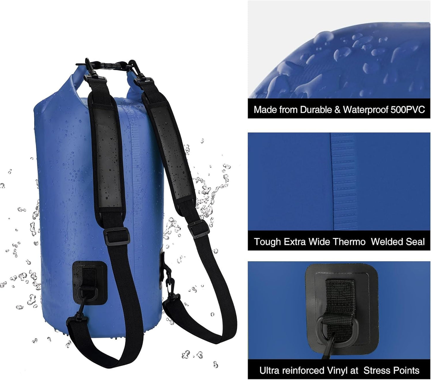 Piscifun Dry Bag, Waterproof Floating Backpack 10L/20L/30L/40L with Waterproof Phone Case for Boating, Kayaking, Fishing