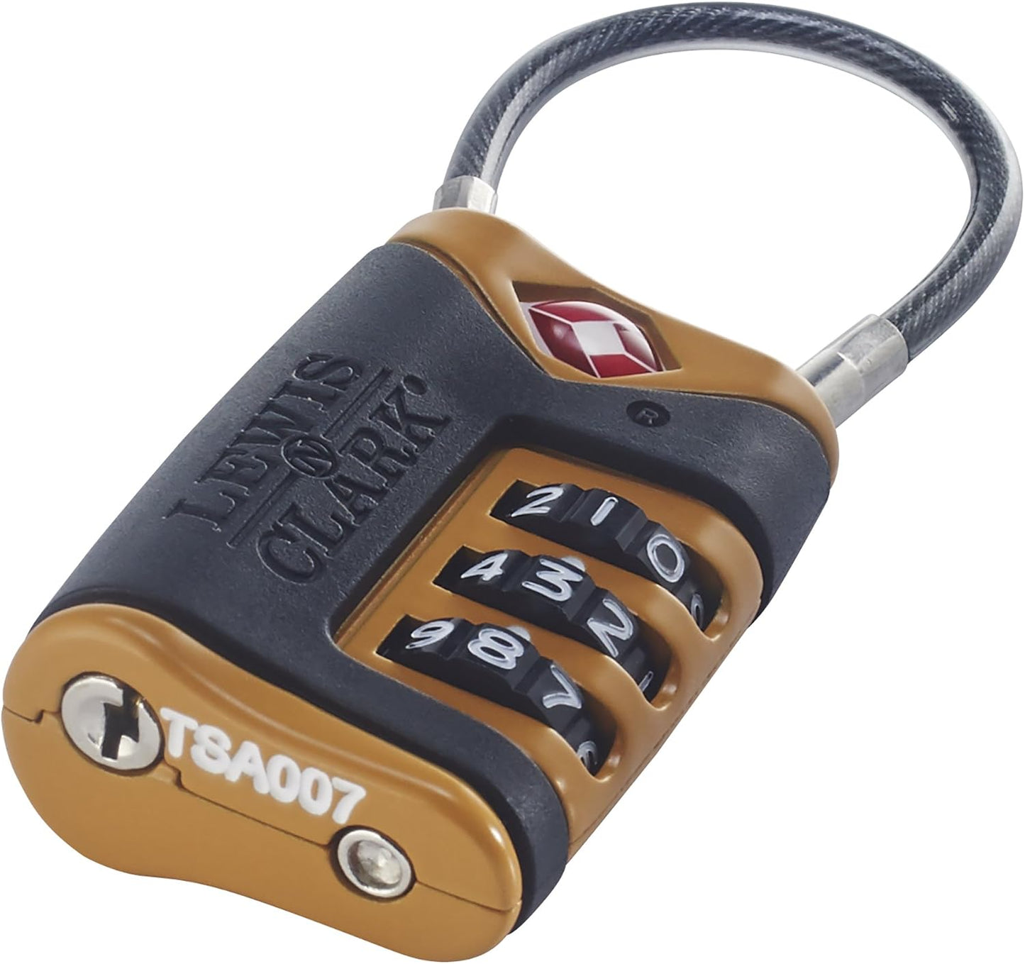 Lewis N. Clark TSA Cable Lock, Orange, Single