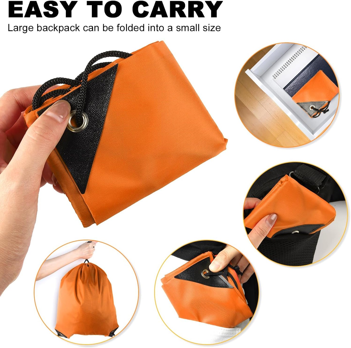 GoodtoU Drawstring Bags, Nylon Gym Bags with Cinch Sack - Drawstring Backpack for Sport, Travel, Team (Orange, 80Pcs)