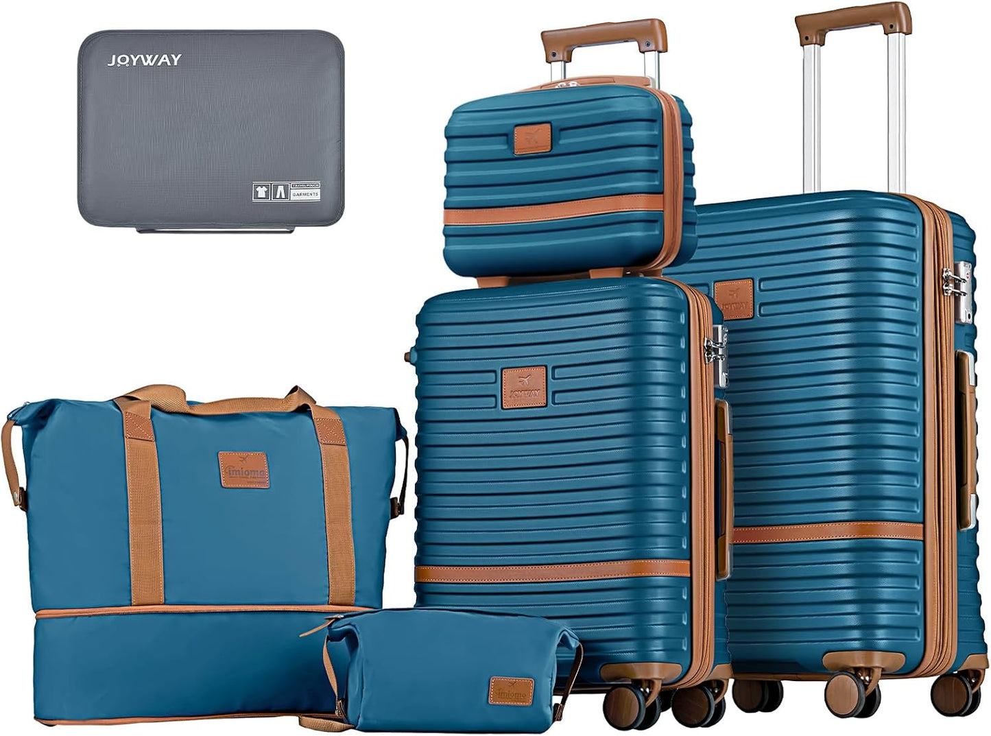 Joyway Carry on 20Inch &24 In Checked Luggage Set, 2-Piece Expandable Suitecase Set with Spinner Wheel, Hard Shell Suitcase with TSA Lock(Navy Blue)