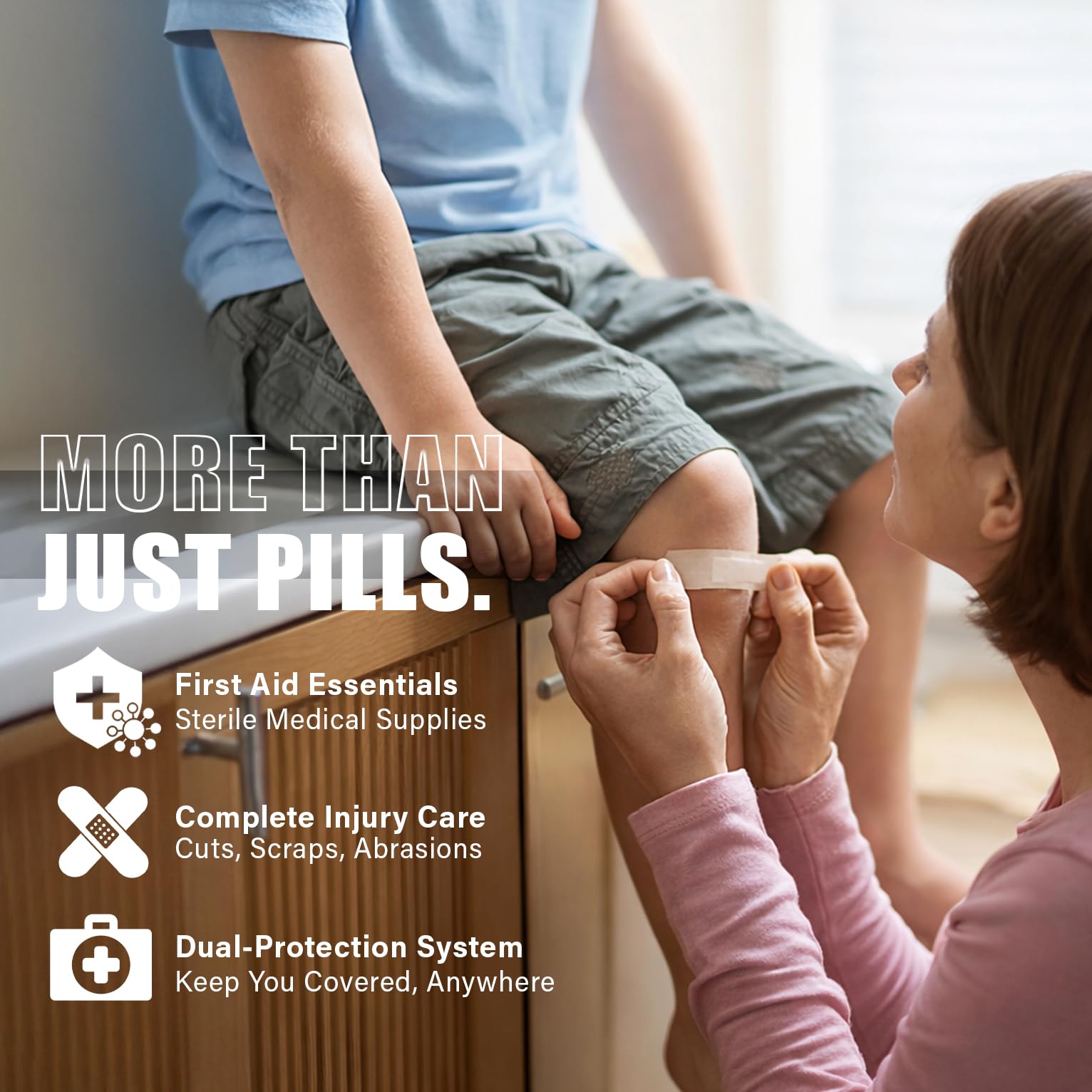 EVERLIT CARE Travel Medicine All in One First Aid Kit I OTC Meds + Medical Supplies I TSA Compliant