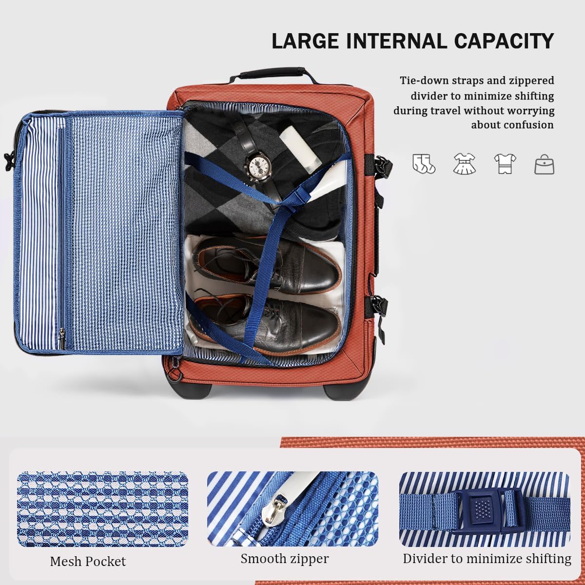 30'' Expandable Rolling Duffle Bag with Wheels,Expandable For Up to 15% More Space,Rolling Duffle Bag w/Handle,Carry on Luggage Travel Duffle Bags for Man Women#Orange