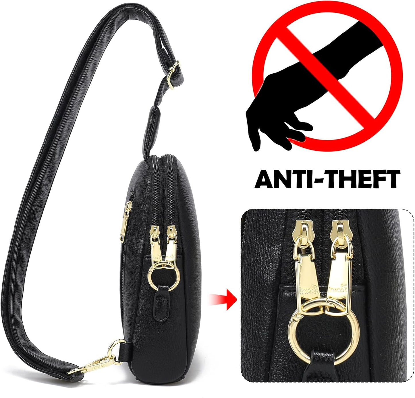 INICAT Travel Small Sling Bag Faux Leather Crossbody Bags Women Cross Body Bag Purses for Woman