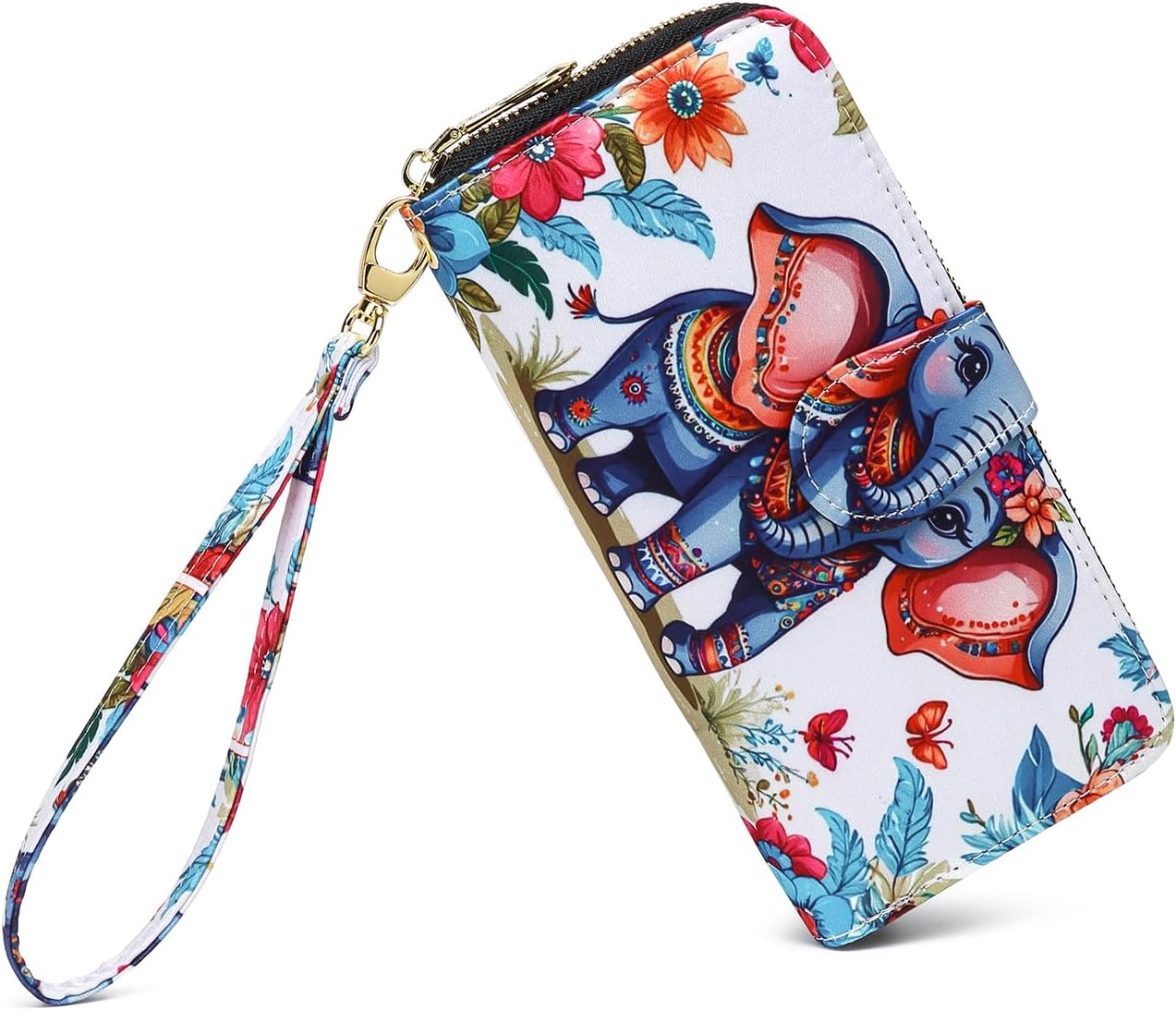 Women Wallet Card RFID For Womens Holder Blocking Credit Small Zipper Purse Pocket Bifold Slim Coin ID Ladies Wristlet Clutch Large Capacity Window Case Travel Zip Women's