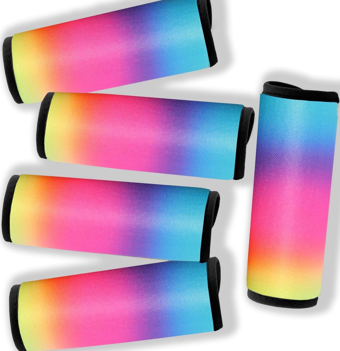 5 Pack Neoprene Luggage Handle Wraps Bright Luggage Tags/Identifiers/Marker/Grips Travel Accessories for Airplane/Flying/Luggage (Gradient)