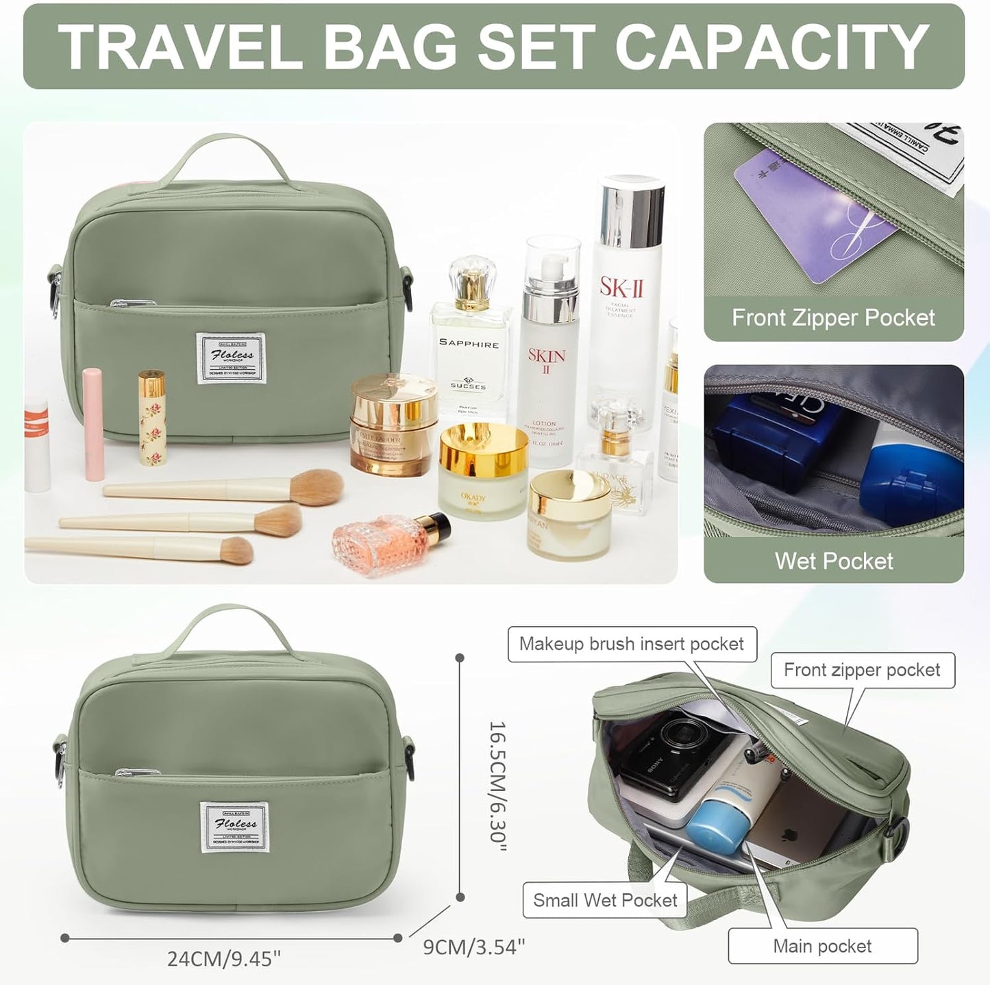 Gym Bag for Women with Shoes Compartment,Small Duffel Bag Sport bag with Toiletry Bag Overnight Travel Tote Bags Weekender Carry on Bag Personal Item Bags for Airlines Grey Green