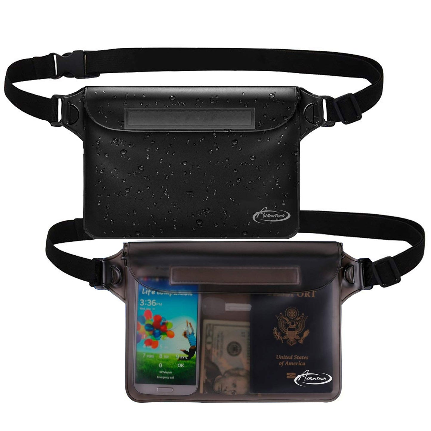 AiRunTech Waterproof Fanny Pack,Phone Pouch Dry Bag for Passport Wallet Purse,Floating Waterproof